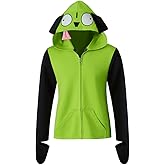 Saniplaycos Green Cosplay Hoodie Costume Zipper Jacket Coat Men's Casual Sweatshirt Hooded Zip Up Pullovers