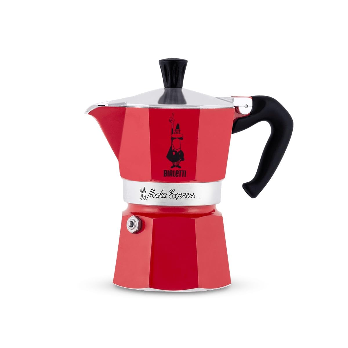 Photo 1 of Bialetti - Moka Express: Iconic Stovetop Espresso Maker, Makes Real Italian Coffee, Moka Pot 6 Cups (6 Oz), Aluminium, Red