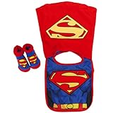 DC Baby Boys Infant Caped Bib And Bootie Set