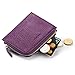MEKU Womens Togo Leather Card Case Wallets Money Organizers Small Purse with Zipper Cash Holders for Lady (Purple)