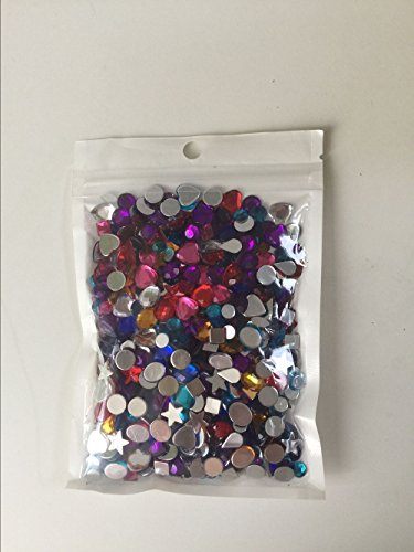 800 Pieces Flat Base Acrylic Rhinestones, 4 to 10 mm Assorted Shapes Multicolor Acrylic Rhinestones for DIY Arts Crafts - Thumbnail 3