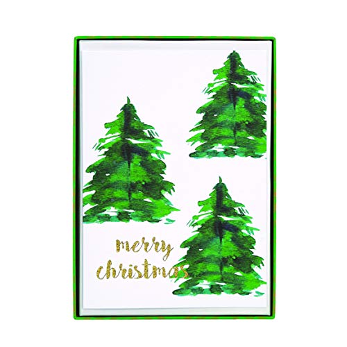 Graphique Tree and Gold Dots Boxed Cards — 15 Glitter Embellished