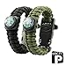 TECH-P Survival Gear Paracord Bracelet Compass Fire Starter Scraper Whistle Gear Kits- 2 Pack (10