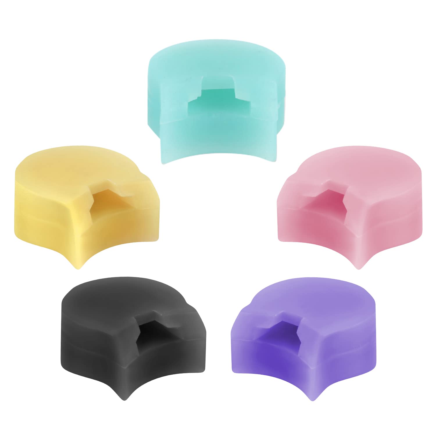 5pcs Thumb Rest Pad for Clarinet/Oboe, Silicone Clarinet Thumb Rest Cushion Silicone Oboe Thumb Rest Cushion Protector (Pink, Black, Yellow, Blue, Purple)