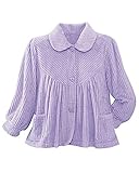 National Ribbed Fleece Bed Jacket, Lavender, Large