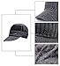 YOYEAH Men's Outdoor Newsboy Hat Winter Warm Thick Knit Beanie Cap Fleece Lined Skull Ski Cap with Visor Grey