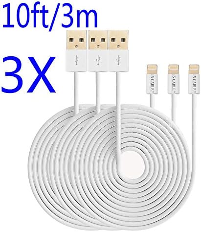 iPhone Cable,I5 Cable(TM) Lightning To USB Cable iPhone Charger for iPhone 7/7 plus 6/6s/6 plus/6s plus,Se/5s,iPads Air/Minis (10Foot/3meter 3-Pack)