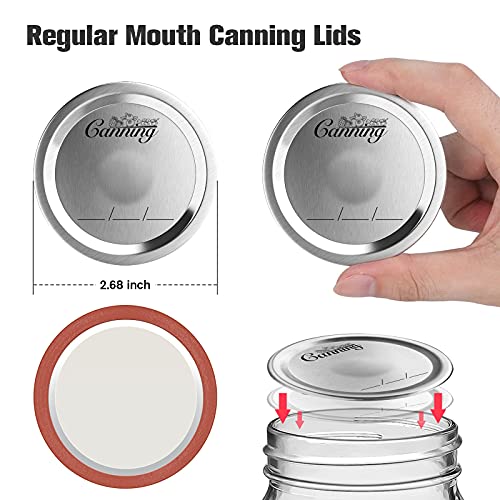 Canning Lids Regular Mouth, 50 Count Mason Jar Canning Lids for Ball, Kerr, Canning Jar lids