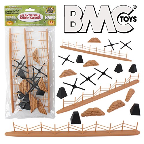 BMC WW2 Atlantic Wall Fortifications - 21pc Plastic Army Men Accessories