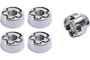 VOSANTU M6 304 Stainless Steel Hidden Type Anti-Theft Locking Nuts P1.0 Security Hardware Kit for Mountain Bike Awning Car Accessories for Styling Light Bar Safety,(4 Lock+ 1 Key)
