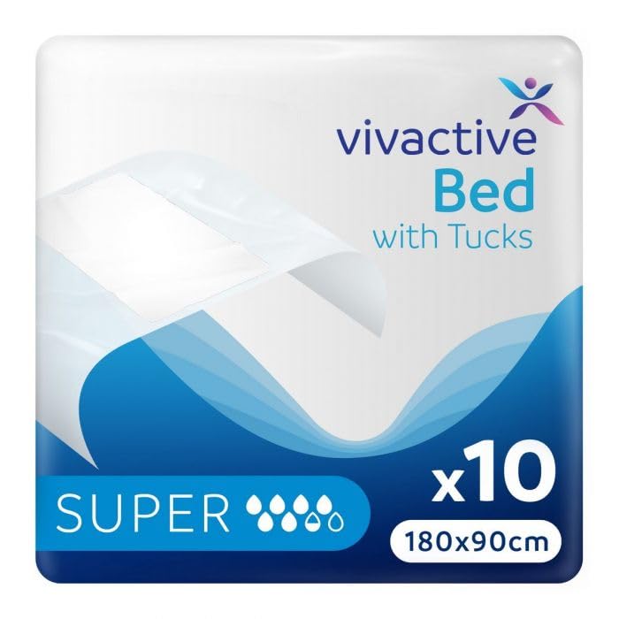 Vivactive Bed Pads with Tucks 180x90cm 10 Pack