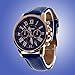 2016 Male Leather Belt Casual Fashion Watches Three Six-Pin Quartz Watches Quartz Watch Royal Blue
