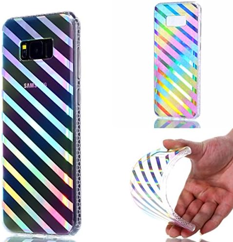 Galaxy S8 Plus Case, Gefee Ultra Slim Colorful Electroplating Crystal Clear Soft TPU Protective Case Cover for Samsung Galaxy S8 Plus (Stripe)