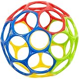 Bright Starts Oball Easy Grasp Classic Ball BPA-Free Infant Toy in Red, Yellow, Green, Blue, Age Newborn and up, 4 Inches