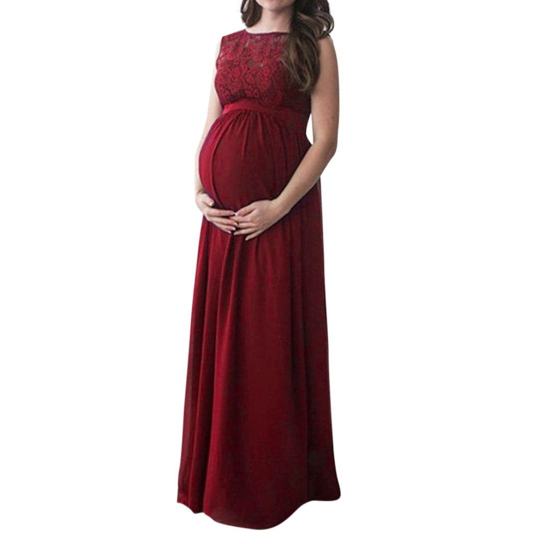 wine red maternity dress
