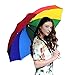 Travel Umbrella, 10 Rib Strong Enough Wind Resistant Frame, Collapsible, Compact and Durable, Lightweight and Cute (Rainbow)
