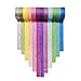 Yanqueens DIY Glitter Washi Tape Set - 12 Rolls Decorative Sparkle Bujo Tape Perfect Art, Decor, Scrapbook,Crafts and for Kids Gift