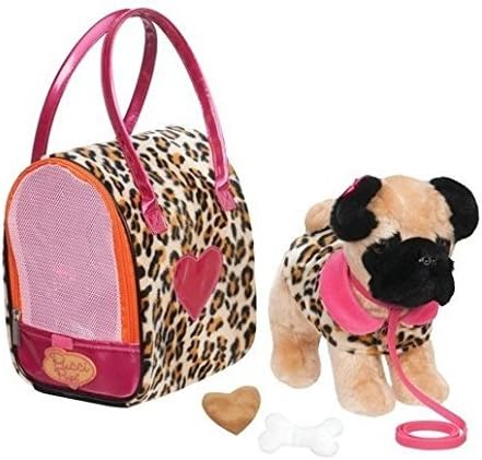 NEW! Pucci Pups, plush Pug with Leopard Print Bag by Pucci Pups