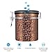 Airtight Coffee Container Storage Canister,Stainless Steel Coffee Beans Ground for Fresher Container Built-in One Way Valve(16oz, Brown)