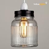 MiniSun Retro Style Brushed Chrome Glass Jar Pendant Light Shade view 5