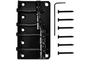 TBEST Gotoh Bass Bridge Black,4 String Vintage Style Bass Bridge for 4 String Electric Bass Guitar 3 Colors to Choose(Black)
