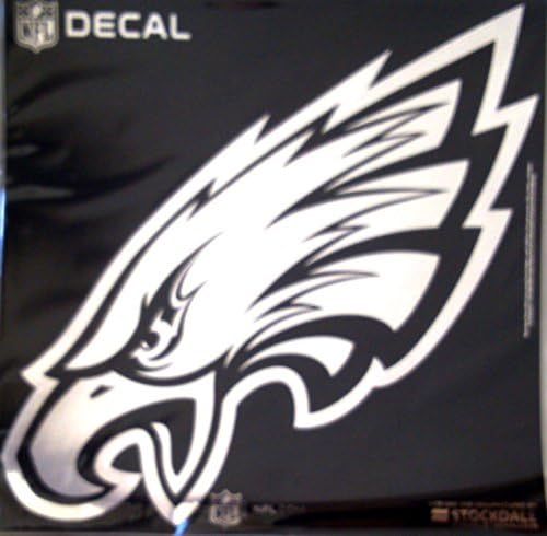 Stockdale Technologies Eagles Large 12" Silver Metallic Vinyl Auto Decal NFL Football