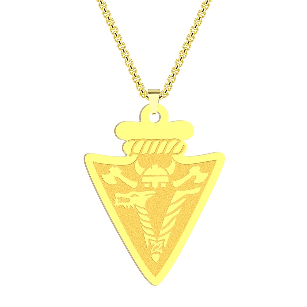 Arrowhead Necklace Women Mens Viking Pendant Celtic Sword Spear Eagle Charm Neck Chain Nordic Amulet Talisman Protection Jewelry Gift (195G)