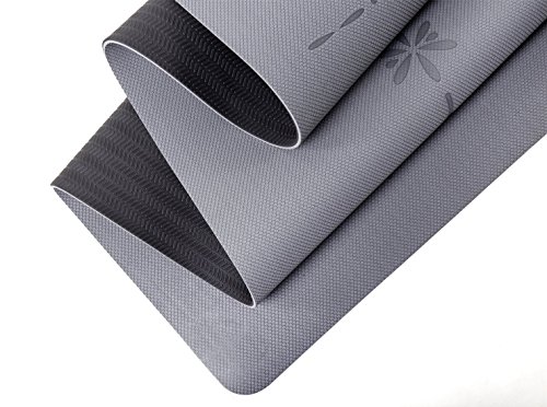 image for Heathyoga Eco Friendly Non Slip Yoga Mat, Body Alignment System, SGS C
