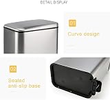 Optimal Products 5L Pedal Bin Slim Lid Soft Close Stainless Steel Bin view 4