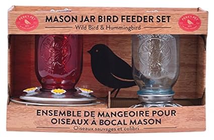 Perky Pet 784786d Mason Jar Hanging Bird Feeder Glass Pack Of 2