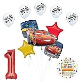 Mayflower Products Disney Cars 3 Lightning McQueen 1st Birthday Party Supplies Balloon Decorations