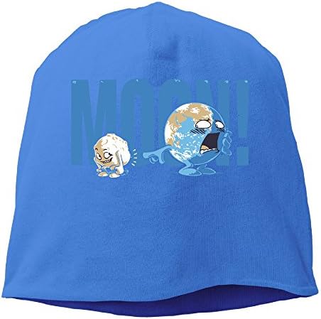 Moon And Earth Beanies Cap For Men Women (5 Colors) RoyalBlue