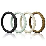 Egnaro Silicone Wedding Ring for Women,Seamless