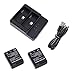 Suptig Battery (2 Pack) and Daul Charger for Gopro HERO3 Gopro HERO3+ and Gopro AHDBT 301 AHDBT 302 primary