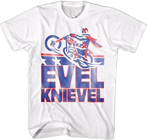 Evel Knievel Men's Smeared T-shirt X-Large White