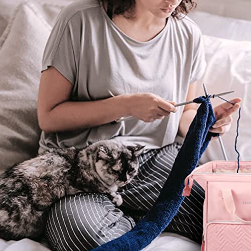 Leudes Knitting Bag Backpack, Yarn Storage Organizer Large Crochet Bag Tote Christmas Gift Yarn