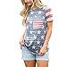 haoricu Women Blouse, Summer Womens Print American Flag Short Sleeve Shirt Casual Blouse Tops T Shirt Multicolor Large