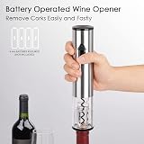 CIRCLE JOY 5-in-1 Electric Wine Opener Stainless Steel Kit with Foil Cutter view 5