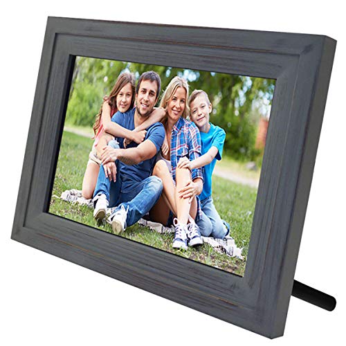 Life-Made Wi-Fi Digital Picturs Frame, Touch Screen Digital Photo Frame Works with iPhones and Android 13″ – Vintage Wood