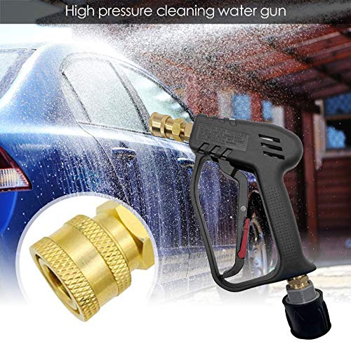 YSISLY High Pressure Washer Gun with 5 Water Nozzle Tip, 4000 PSI Cleaner Gun Car Wash Water Gun M22 Metric Thread Suitable for Mechanical Equipment, Floors, Walls, Windows and Cars