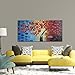 Wieco Art Dazzling Beauty Modern Large Stretched and Framed 100% Hand Painted Red Flowers Artwork Abstract Floral Oil Paintings on Canvas Wall Art for Living Room Bedroom Home Decorations 24x48