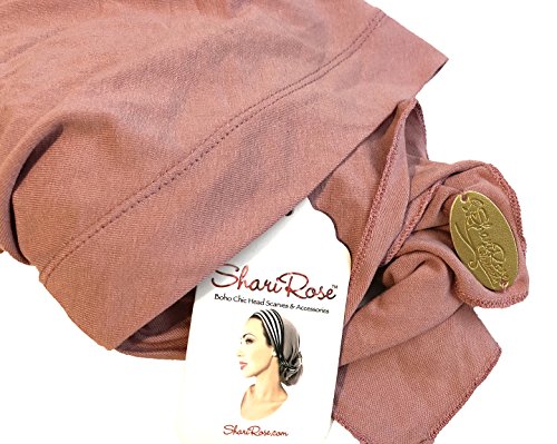 Pre-Tied Head-Scarf Versatile Long Ties Tichel Headwear Turban Wrap in 31 Colors! (Dusty Pink Long)