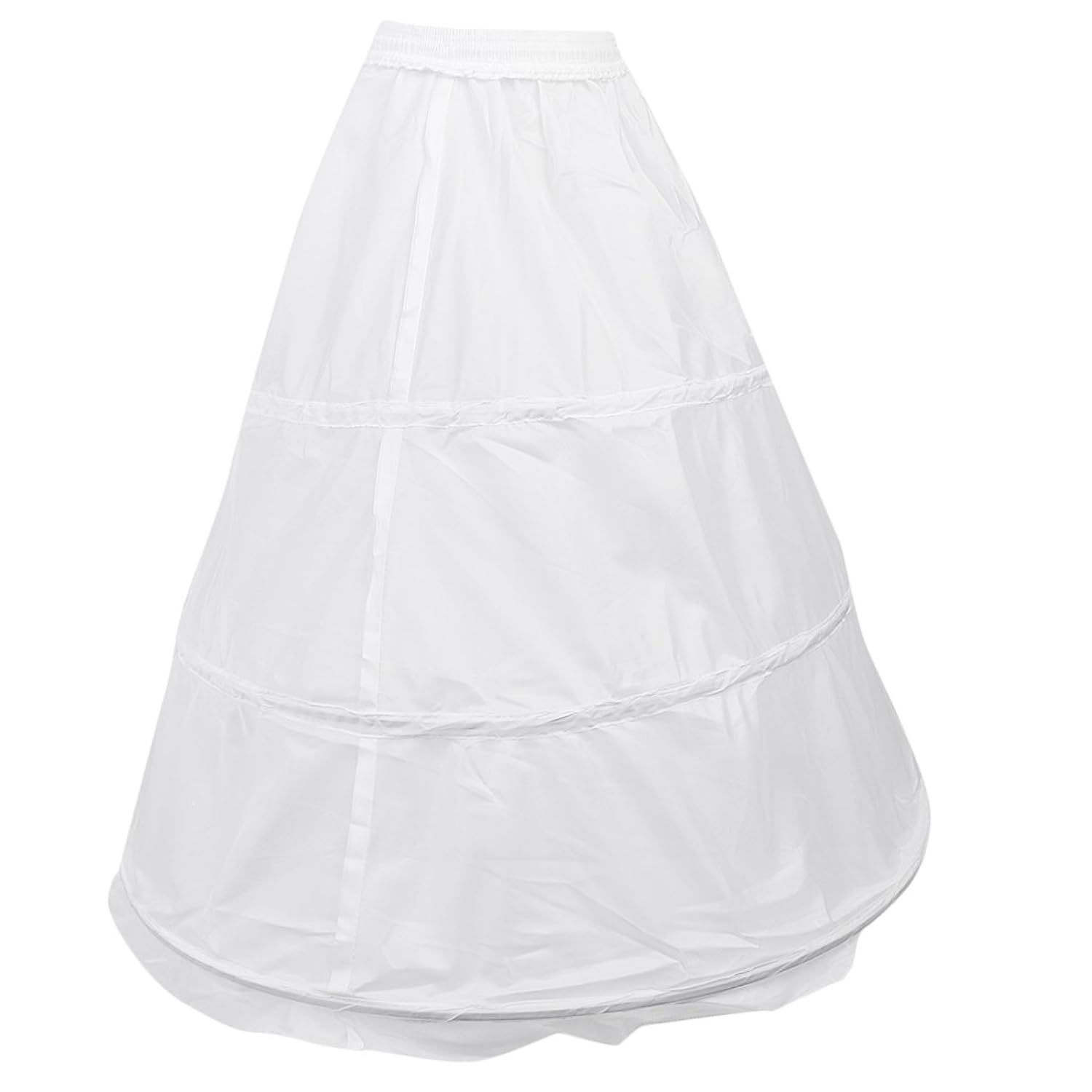 generic women's nylon 3 hoop petticoat (st-1190_white)