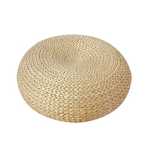 Amazon.com: Anzona hecho a mano redondo Cojines de Yoga paja ...