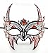 New Wolverine Men's Mask Laser Cut Venetian Halloween Masquerade Mask Costume Extravagant Inspire Design - Black w/ Red Rhinestones & Glitter