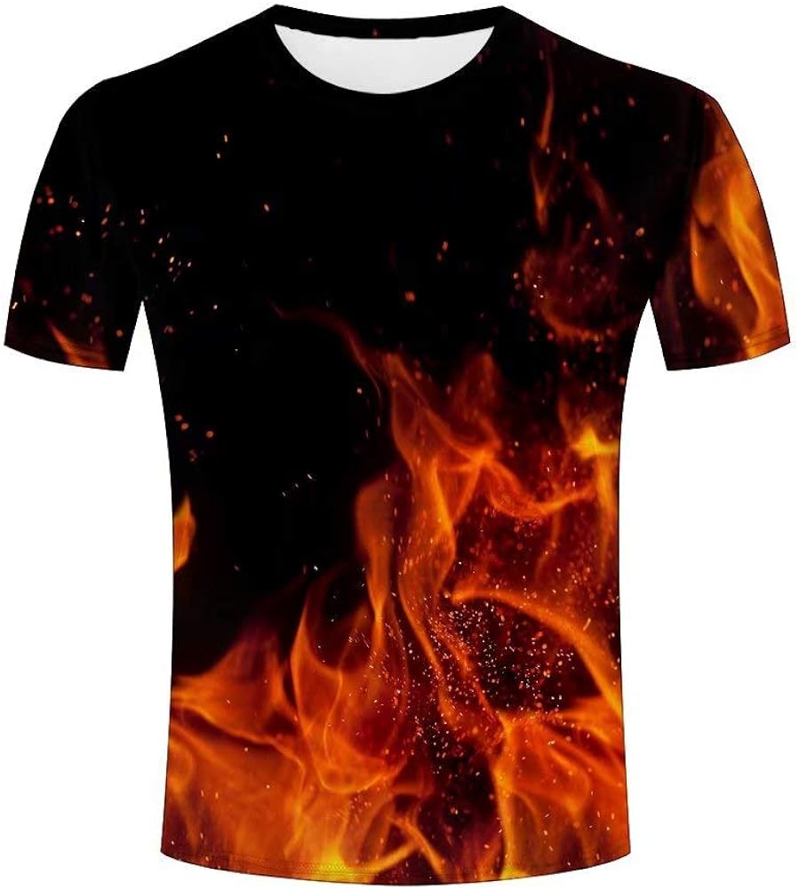 EOWJEED Unisex 3D Printed Short Sleeve T-Shirt - Casual Graphic Tee, Size XL