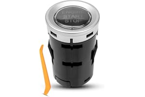 AUGREX Ignition One-Button Starter Stop Switch Replace 35881-TG7-A03 Fit for Honda Pilot Ridgeline Passport Fit Ex/Ex-L 2016-2019 Replace 35881-TG7-701 35881-TG7-702 35881-TG7-A01, Matte Silver Edge