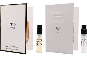 TRADEBERRY Set 2 Cologne Luxury Travel Size for Women Sample Spray Vial 0.05oz/ 1.5ml each. No.5 Eau De Parfum/No.5 L'eau Eau De Toilette