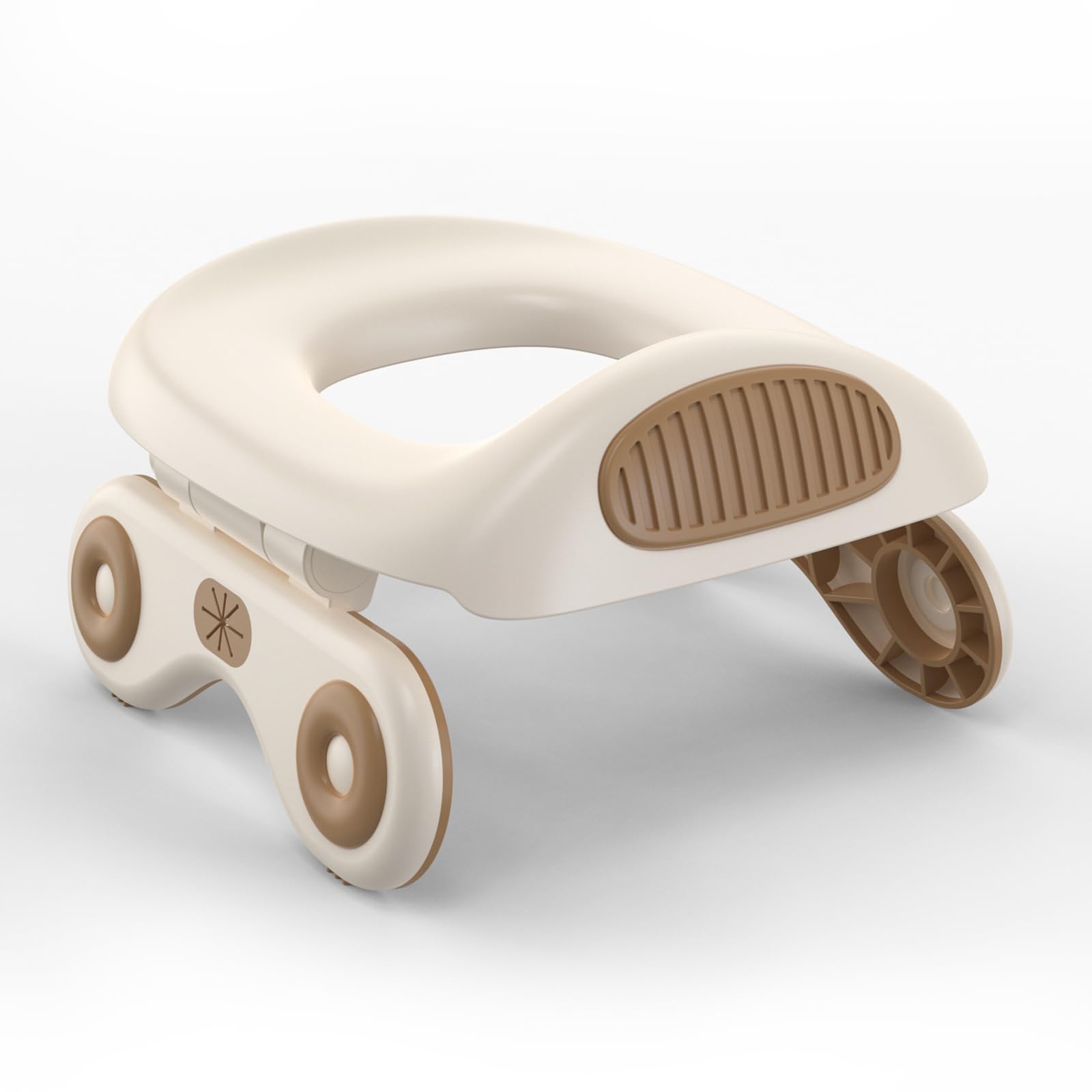 Smashier Potty for Travel - Foldable, Supports up to 110 lbs, with 24 Liners. Portable Toddler Potty Seat for Car Trips (Khaki)