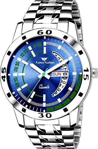 Blue Dial Day and Date Functioning Analogue Mens Watch